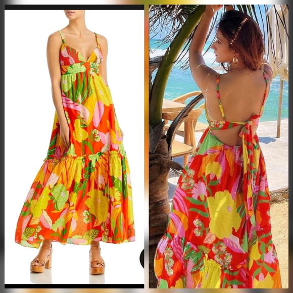 Farm Rio Floral Bow Maxidress - Picture 1 of 2